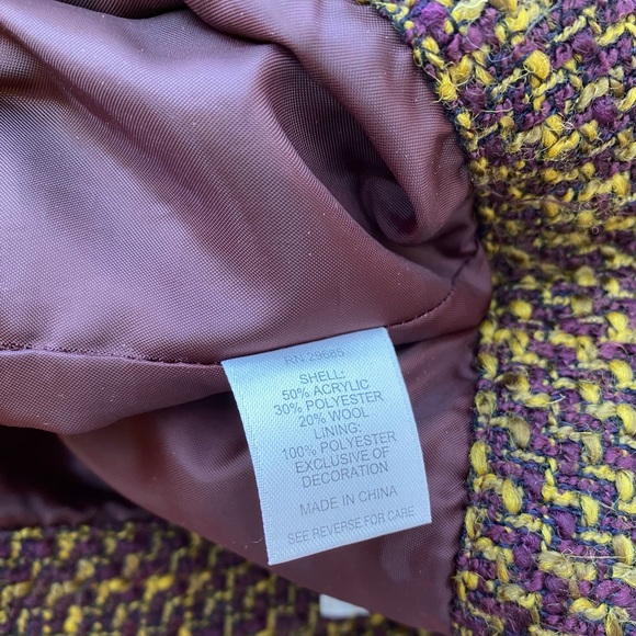 Pendleton, Elegant aubergine/gold tweed knee length skirt, sz 14 - Picture 6 of 8